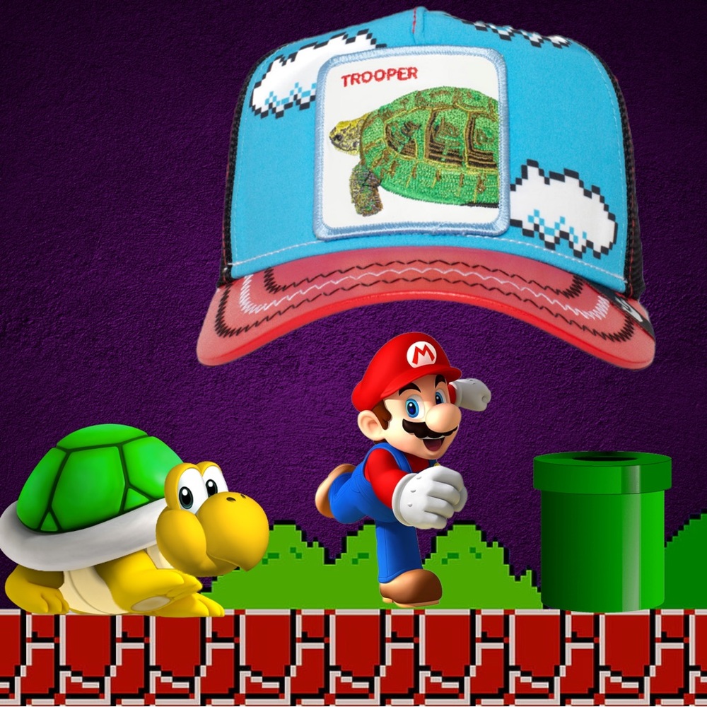 Goorin Bros The Farm Animal “TROOPER” SHELLCREEPER TURTLE Trucker MARIO BROS.